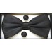 Set papion si butoni negru VITTORE